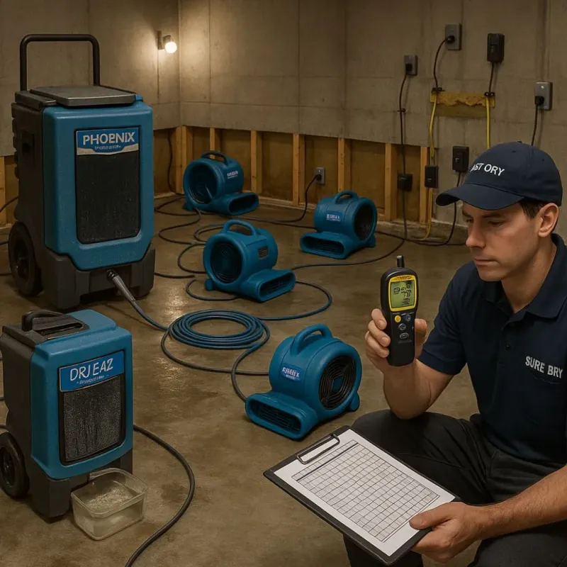 Structural Drying and Dehumidification process in Gladeview, FL